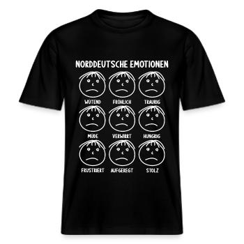 Norddeutsche Emotionen -  RELAXED FIT Unisex Organic T-Shirt - Schwarz - Vorne - Alina (178cm) & Michal (187cm)