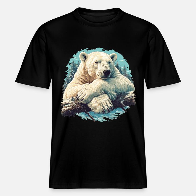 Polar Bear Eisbären Eisbär -  RELAXED FIT Unisex Organic T-Shirt - Schwarz