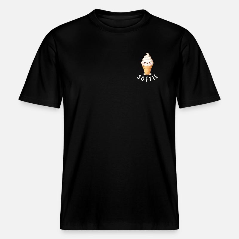 Softie. Softeis Liebe Eiscreme Statement -  RELAXED FIT Unisex Organic T-Shirt - black
