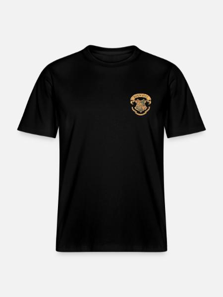 Harry Potter Hogwarts Coat of Arms small -  RELAXED FIT Unisex Organic T-Shirt - black