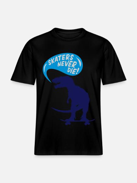 t-rex skater -  RELAXED FIT Unisex Organic T-Shirt - black