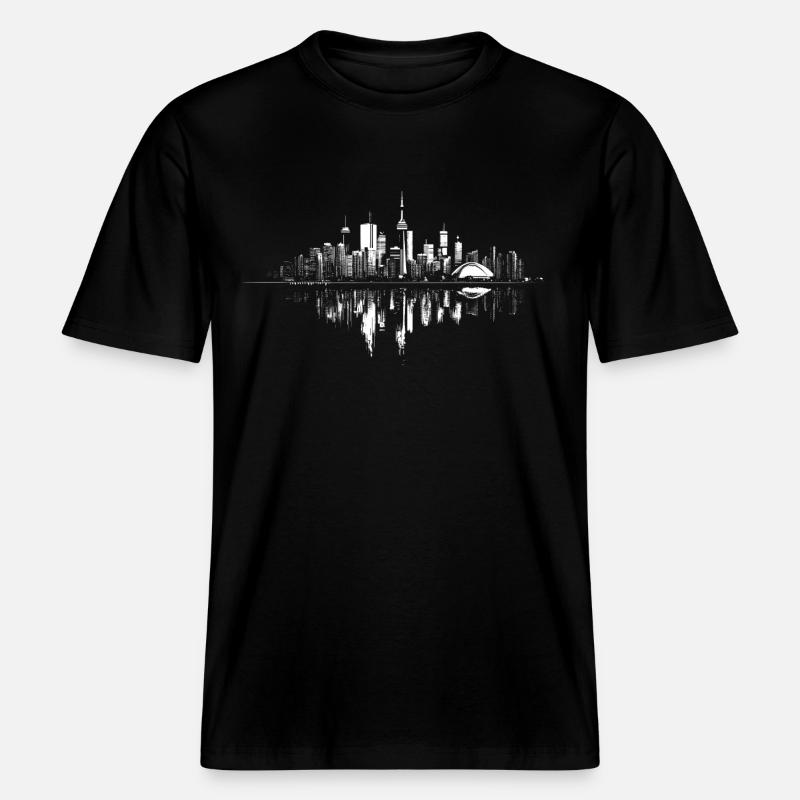 Toronto Skyline, Canada -  T-shirt unisexe RELAXED FIT en coton bio - noir