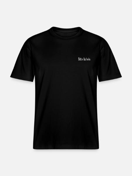 Bitte lächeln -  RELAXED FIT Unisex Organic T-Shirt - Schwarz