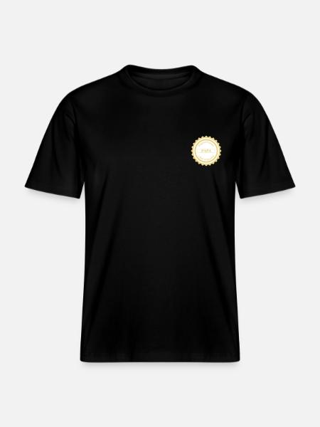 Gütesiegel / Papa / Englisch / Klein -  RELAXED FIT Unisex Organic T-Shirt - Schwarz