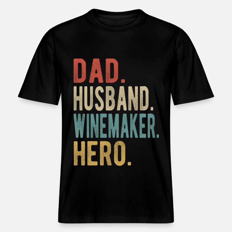 Winzer Papa Ehemann Held -  RELAXED FIT Unisex Organic T-Shirt - Schwarz