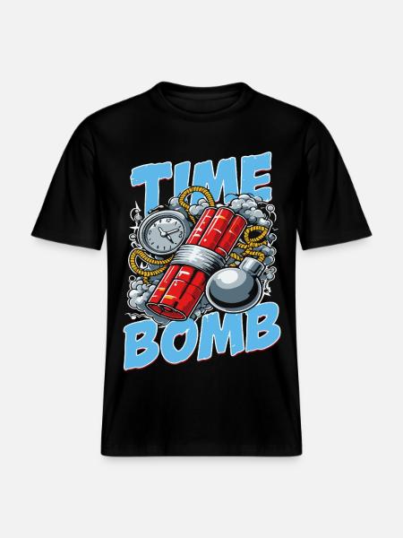 Time Bomb – Explosive Streetwear Design - RELAXED FIT Unisex Organic T-Shirt - black
