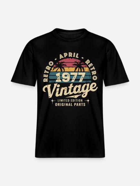 April 1977 - April 1977 - RELAXED FIT Unisex Organic T-Shirt - black