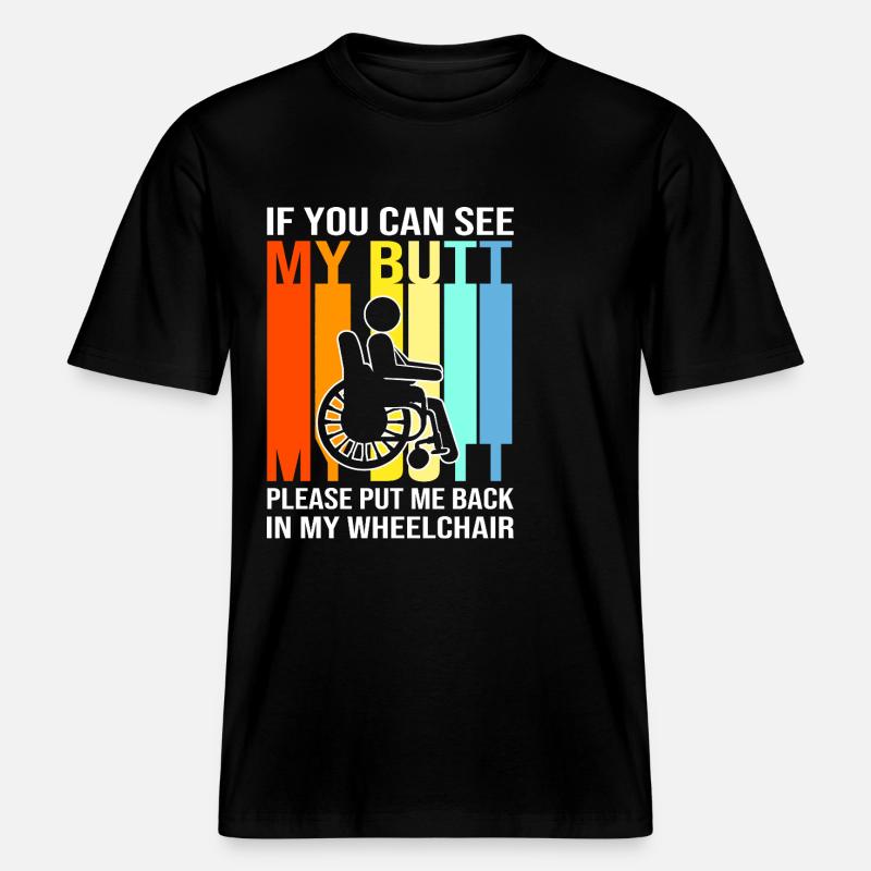 Rollstuhl -  RELAXED FIT Unisex Organic T-Shirt - Schwarz