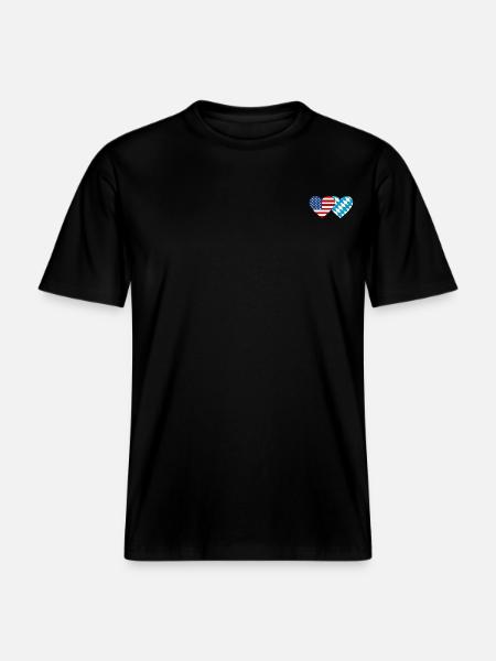 Amerika Bayern Flagge Herz -  RELAXED FIT Unisex Organic T-Shirt - Schwarz