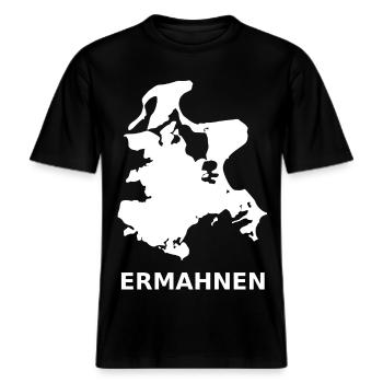 Rügen Sozusagen Weiß -  RELAXED FIT Unisex Organic T-Shirt - Schwarz - Vorne - Alina (178cm) & Michal (187cm)