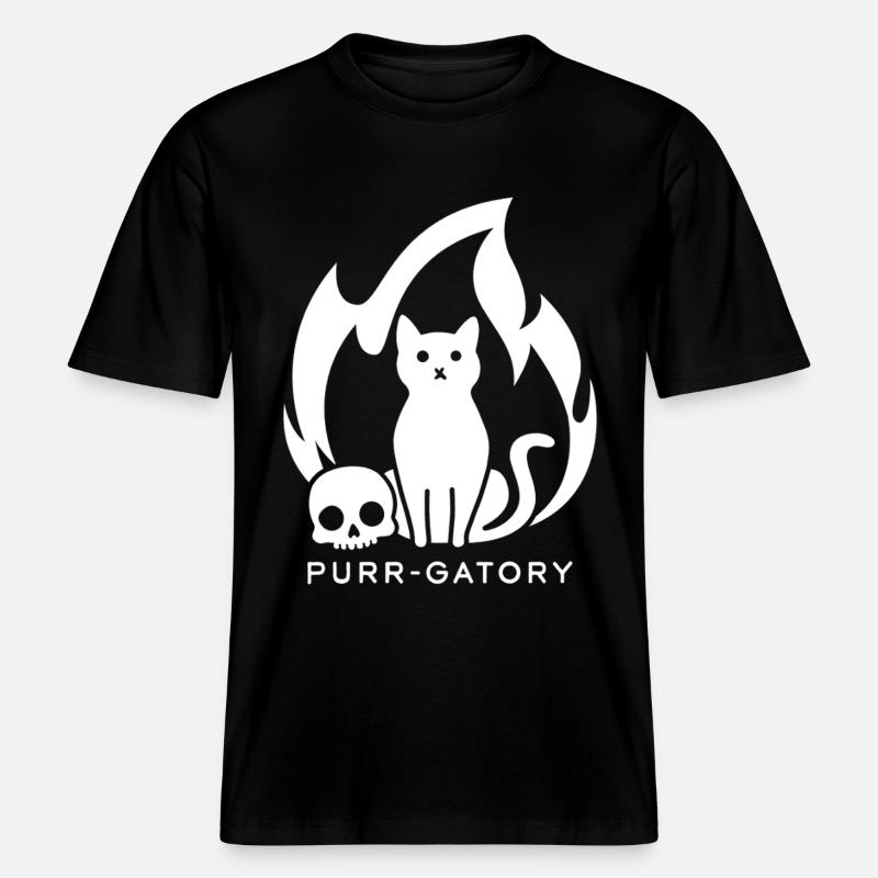 Schnurr-Gatory Weiß -  RELAXED FIT Unisex Organic T-Shirt - Schwarz