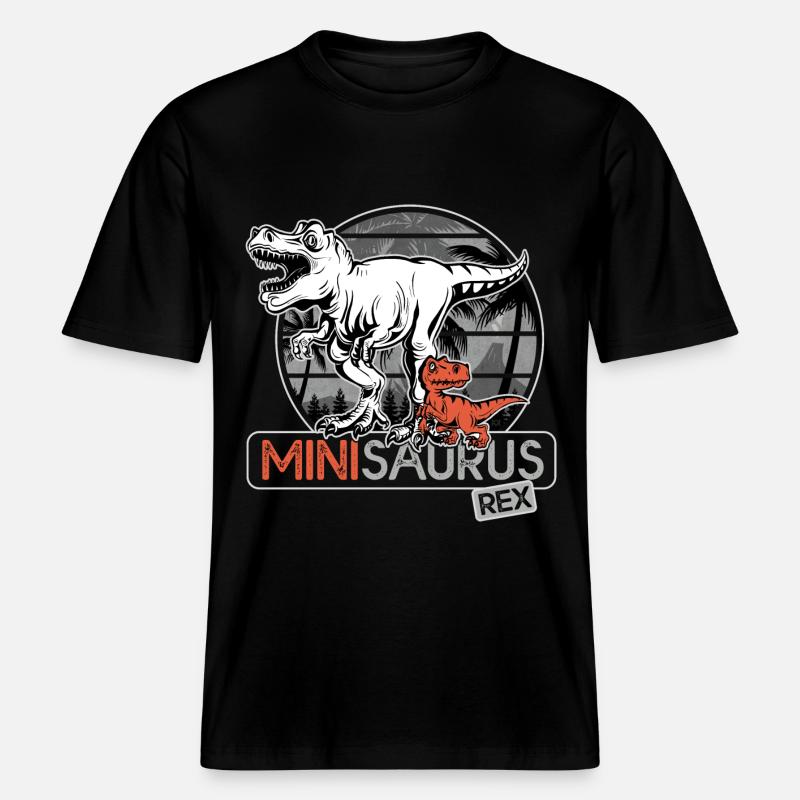 Minisaurus rex Cadeau garçon dinosaure -  T-shirt unisexe RELAXED FIT en coton bio - noir