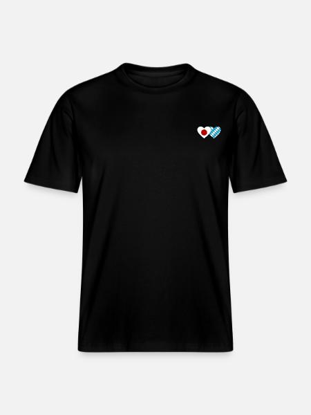 Japan Bayern Flagge Herz - RELAXED FIT Unisex Organic T-Shirt - Schwarz
