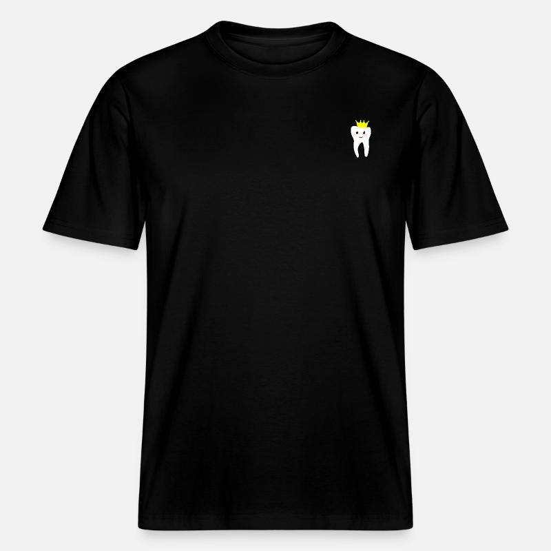 Dent avec couronne -  T-shirt unisexe RELAXED FIT en coton bio - noir