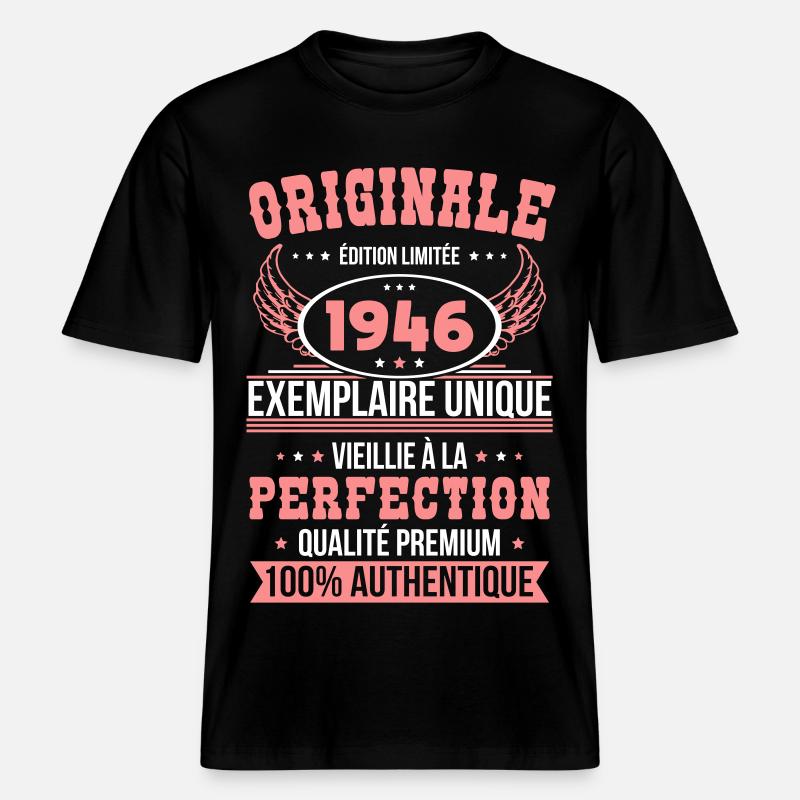 1946 – Unique example – Premium quality -  RELAXED FIT Unisex Organic T-Shirt - black