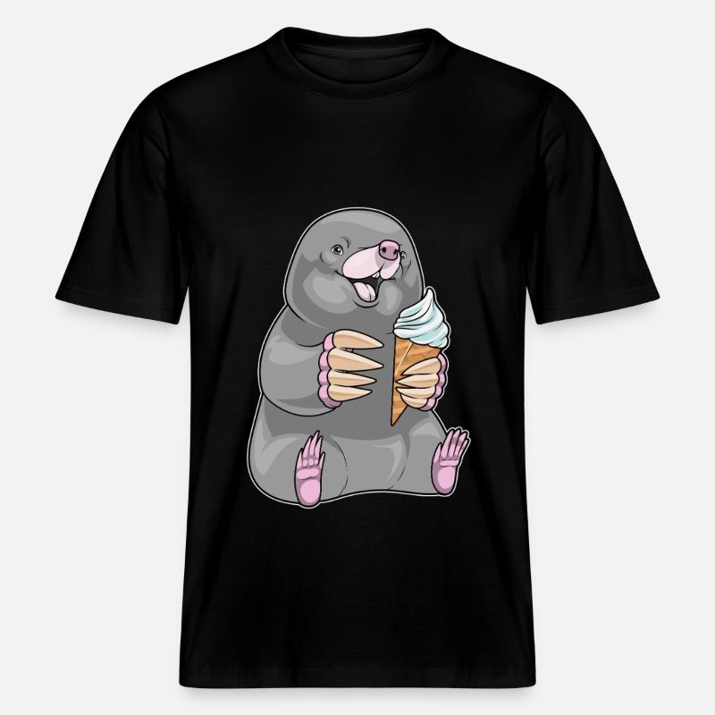 Glace Mole Waffle -  T-shirt unisexe RELAXED FIT en coton bio - noir