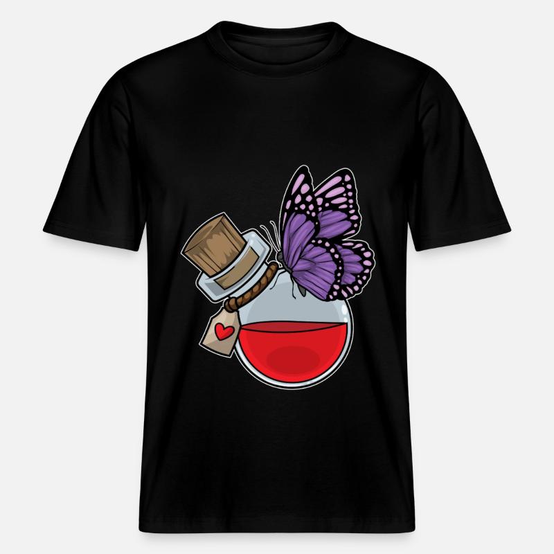 Potion de papillon -  T-shirt unisexe RELAXED FIT en coton bio - noir