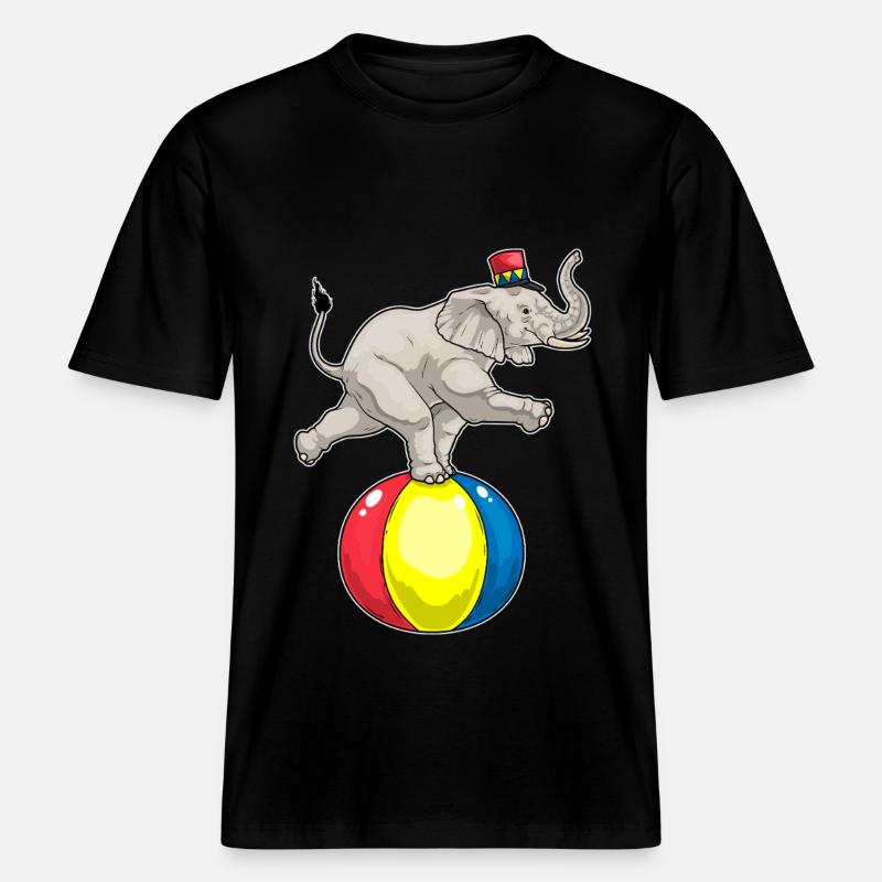 Bal de cirque d’éléphants - T-shirt unisexe RELAXED FIT en coton bio - noir