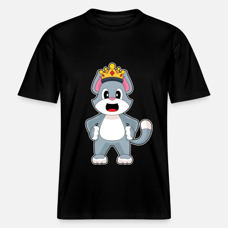 Couronne de chat -  T-shirt unisexe RELAXED FIT en coton bio - noir