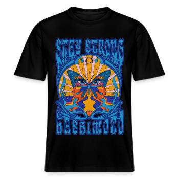 Stay Strong - Hashmoto -  RELAXED FIT Unisex Organic T-Shirt - black - Front - Alina (178cm) & Michal (187cm)