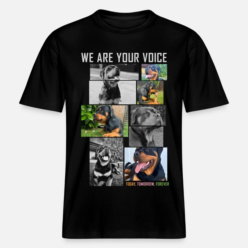 Collage de voix de chien - T-shirt unisexe RELAXED FIT en coton bio - noir