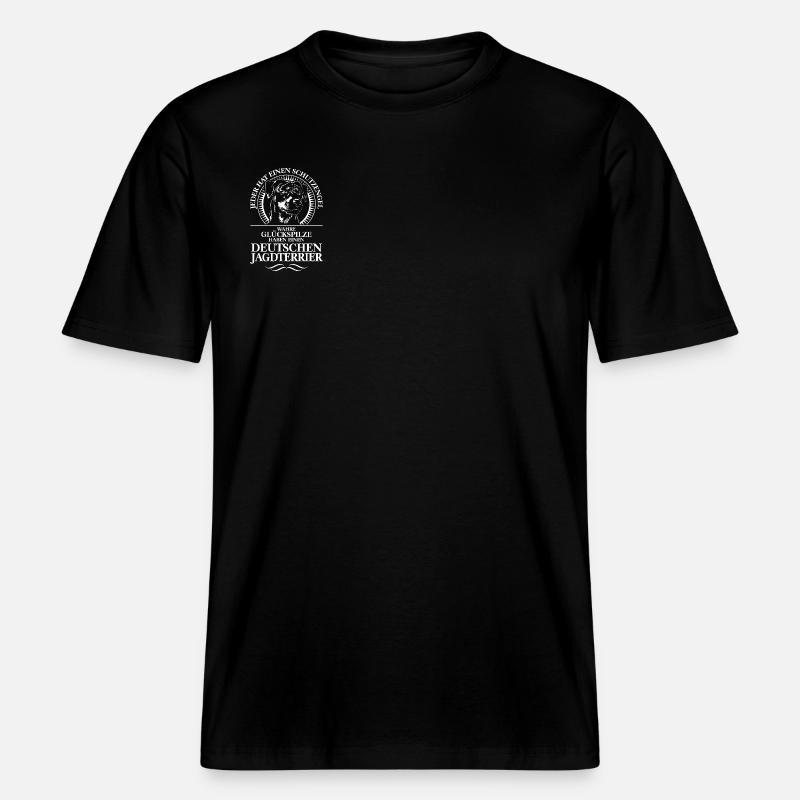 DEUTSCHER JAGDTERRIER Schutzengel Wilsigns Hunde - RELAXED FIT Unisex Organic T-Shirt - Schwarz