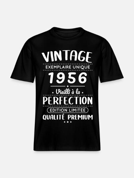 1956 – Jahrgang – Perfekt gereift -  RELAXED FIT Unisex Organic T-Shirt - Schwarz