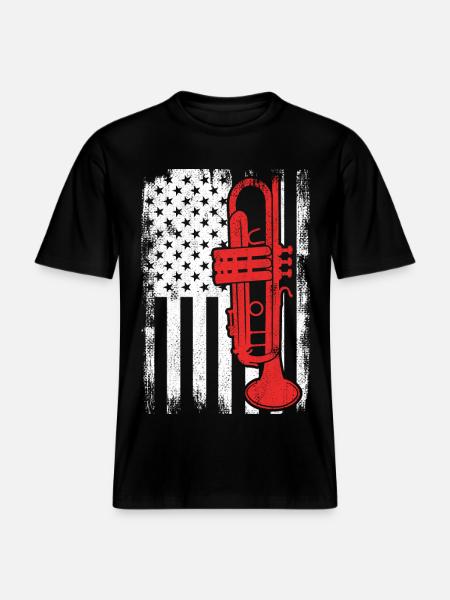 Drapeau Trumpet USA -  T-shirt unisexe RELAXED FIT en coton bio - noir