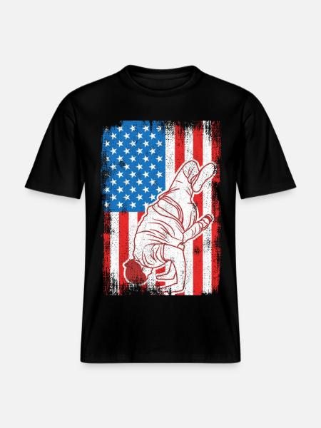 4. Juli USA Breakdance - RELAXED FIT Unisex Organic T-Shirt - Schwarz