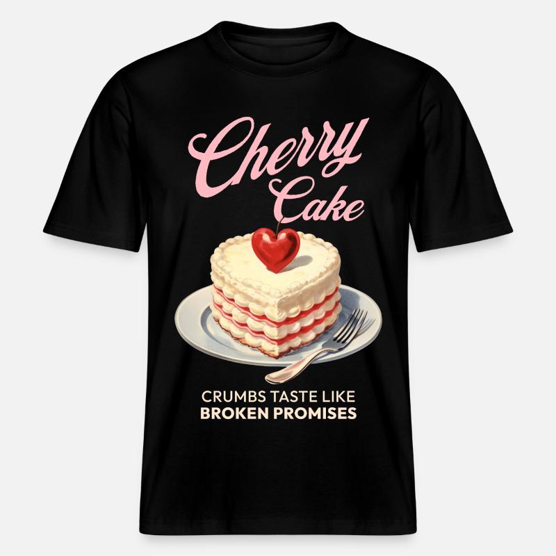 Cherries Cherry Pie Baking Gift -  RELAXED FIT Unisex Organic T-Shirt - black