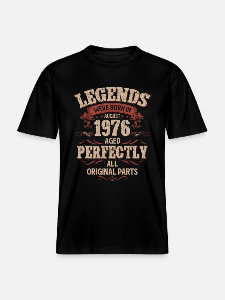 50e verjaardag legende augustus geboren in 1976 -  Uniseks RELAXED FIT bio-T-shirt - zwart