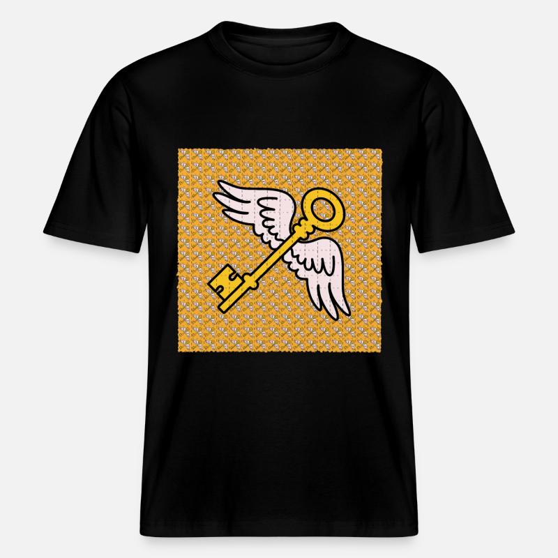 LSD Flying Keys Blotter Sheet -  RELAXED FIT Unisex Organic T-Shirt - black