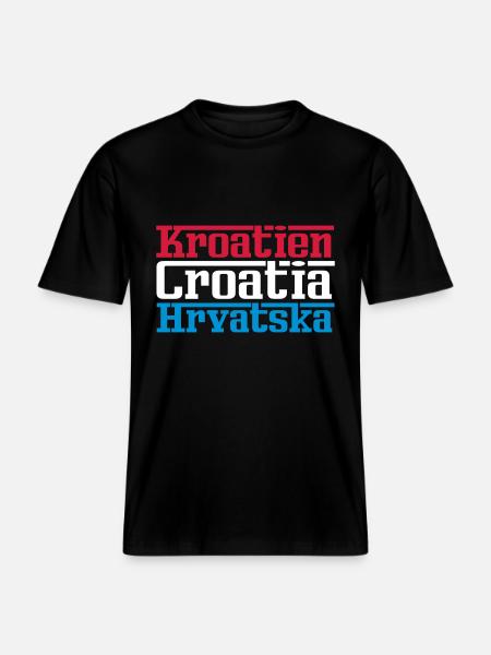 Croatia - T-shirt unisexe RELAXED FIT en coton bio - noir