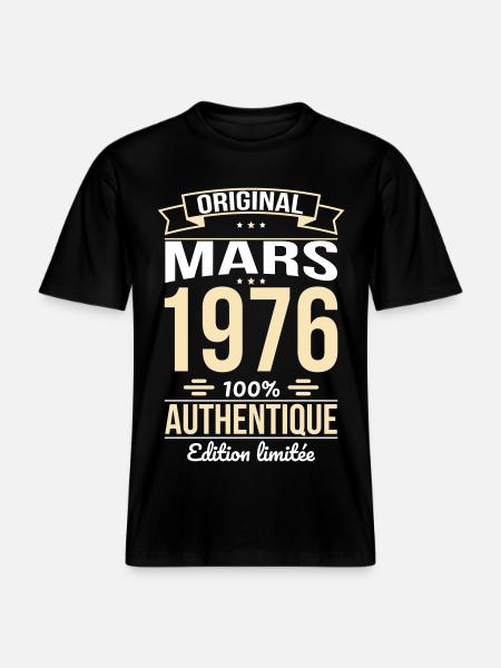 50th Anniversary - Original - March 1976 -  RELAXED FIT Unisex Organic T-Shirt - black