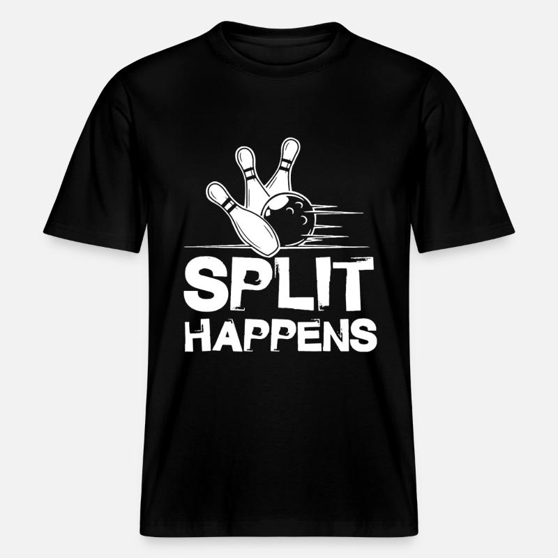Bowling Split Happens -  RELAXED FIT Unisex Organic T-Shirt - black