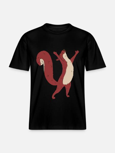 Eichhörnchen Kind Waldtiere - RELAXED FIT Unisex Organic T-Shirt - Schwarz