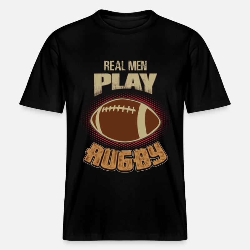 Rugby -  RELAXED FIT Unisex Organic T-Shirt - black
