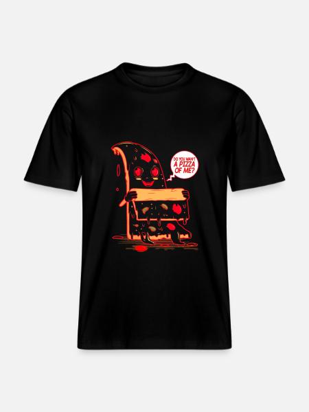 Voulez-vous une pizza de moi? - T-shirt unisexe RELAXED FIT en coton bio - noir