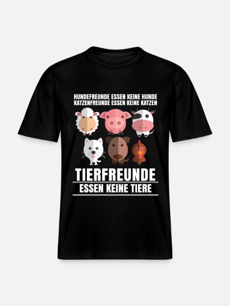Tierfreunde essen keine -  RELAXED FIT Unisex Organic T-Shirt - Schwarz