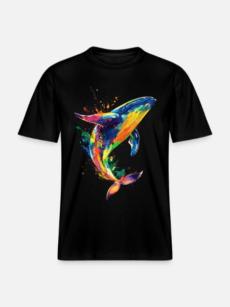 Wal Pop Art Bunt - RELAXED FIT Unisex Organic T-Shirt - Schwarz