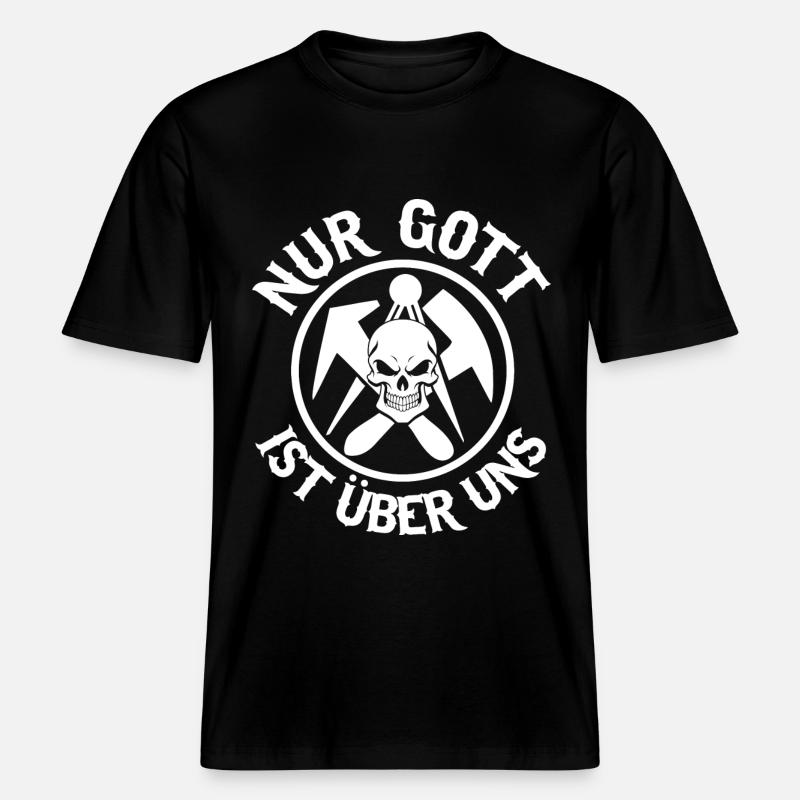 Dachdecker - Nur Gott -  RELAXED FIT Unisex Organic T-Shirt - Schwarz