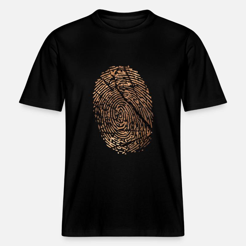 Bois d'empreintes digitales -  T-shirt unisexe RELAXED FIT en coton bio - noir
