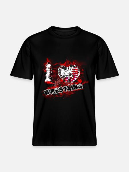 I Love Wrestling -  RELAXED FIT Unisex Organic T-Shirt - Schwarz