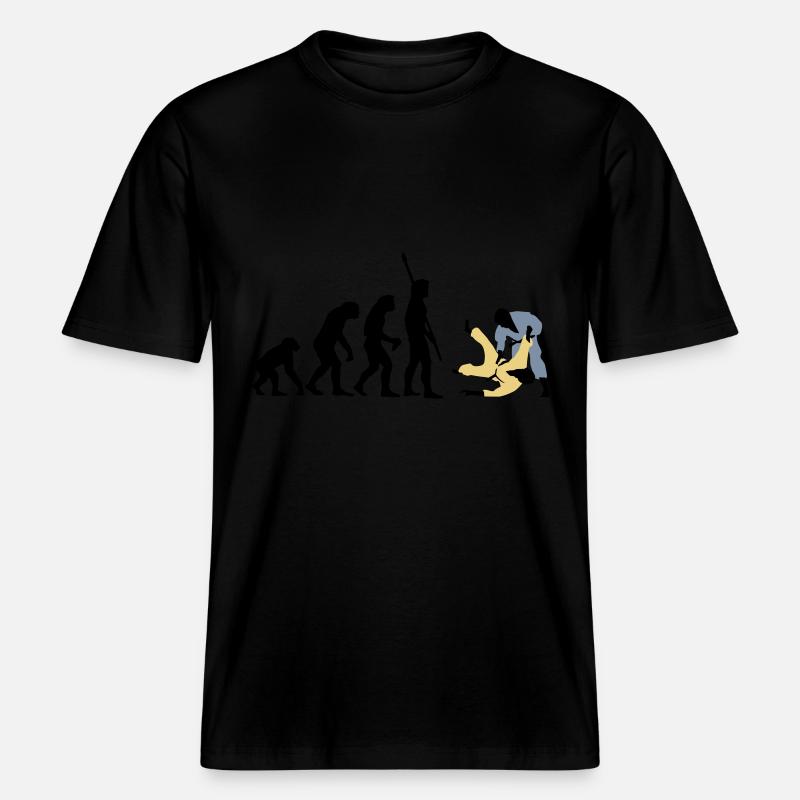 evolution_judo_a_3c -  RELAXED FIT Unisex Organic T-Shirt - black