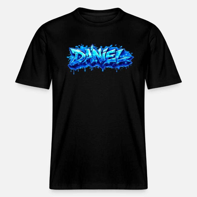 Graffiti DANIEL Name Geschenk Ideal druckbar - RELAXED FIT Unisex Organic T-Shirt - Schwarz
