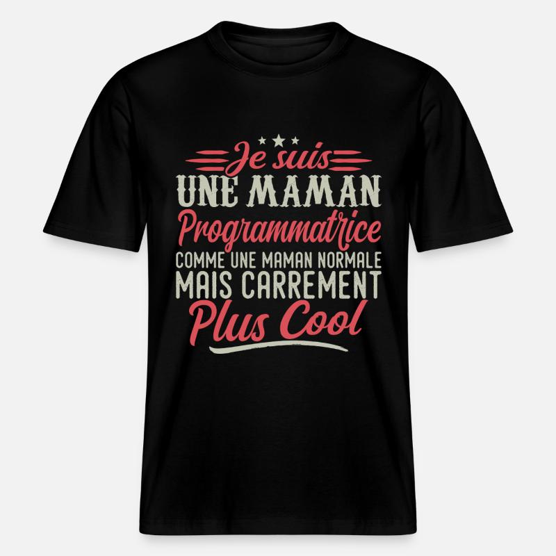 Ich bin Programmierer-Mama, ausgesprochen cool -  RELAXED FIT Unisex Organic T-Shirt - Schwarz