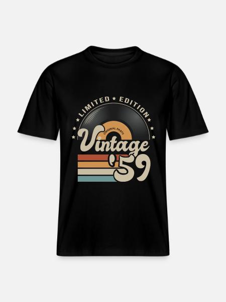 vinilo vintage 1959 idea de regalo de cumpleaños 62 años -  Camiseta RELAXED FIT ecológica unisex - negro