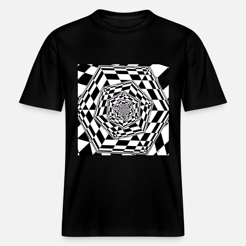 cube rentrant -  T-shirt unisexe RELAXED FIT en coton bio - noir