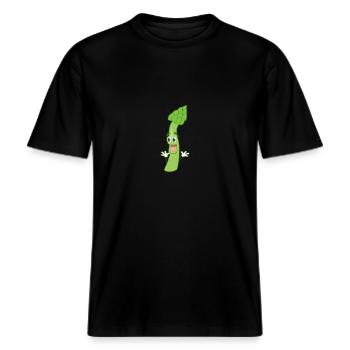 Chemise d'asperges -  T-shirt unisexe RELAXED FIT en coton bio - noir - Devant - Alina (178cm) & Michal (187cm)