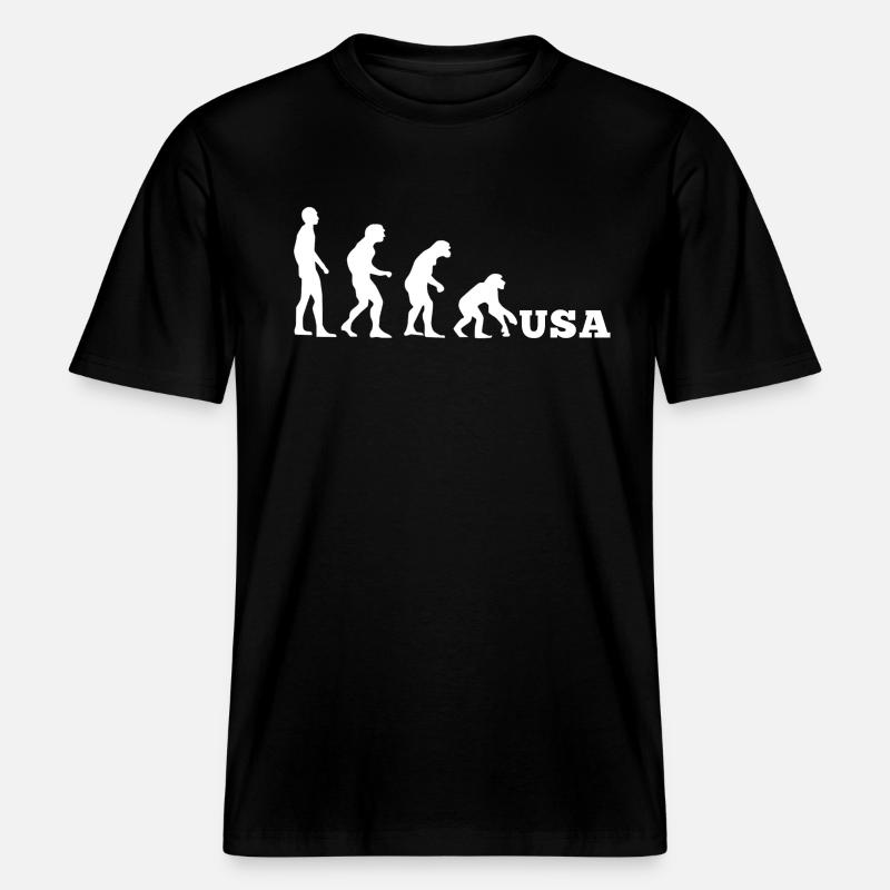 États-Unis Evolution à l’envers -  T-shirt unisexe RELAXED FIT en coton bio - noir